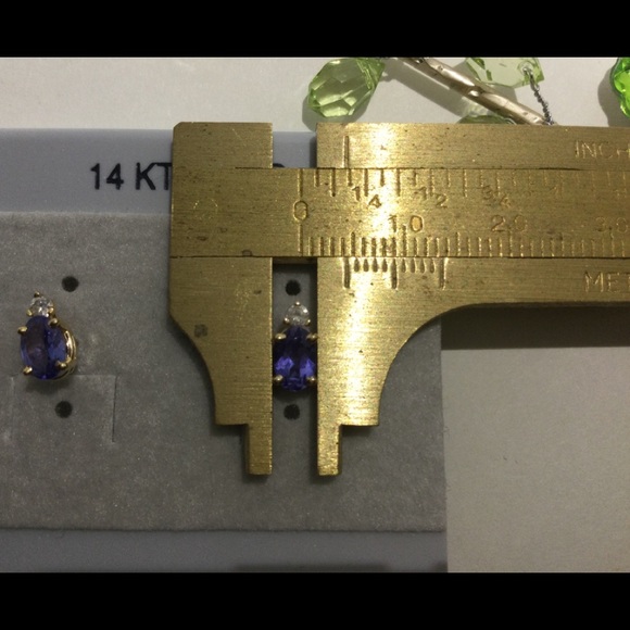 14K Tanzanite and Diamond Earrings - Picture 5 of 5